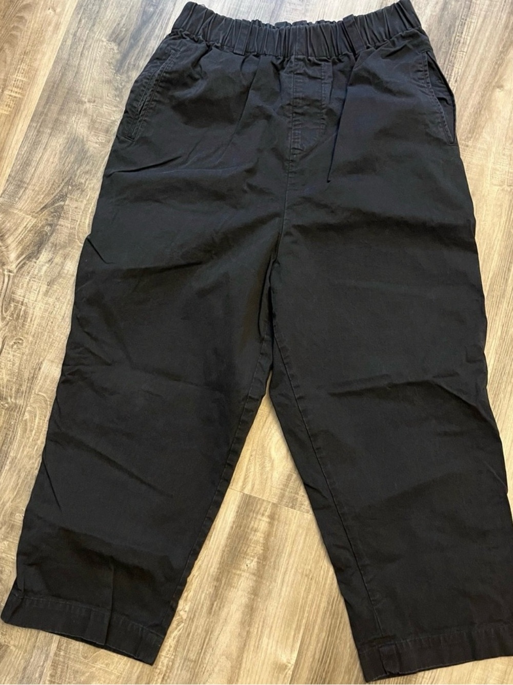 7115 by Szeki Drop Crotch Cotton Pants Black Small Minimalist Japanese Design